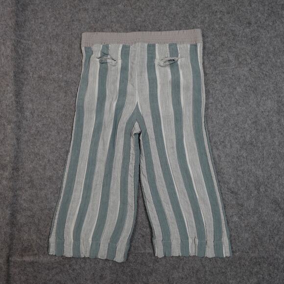 Lafayette 148 Pants Womens Medium Striped Cropped Beachy Flowy Pull On - Picture 6 of 8